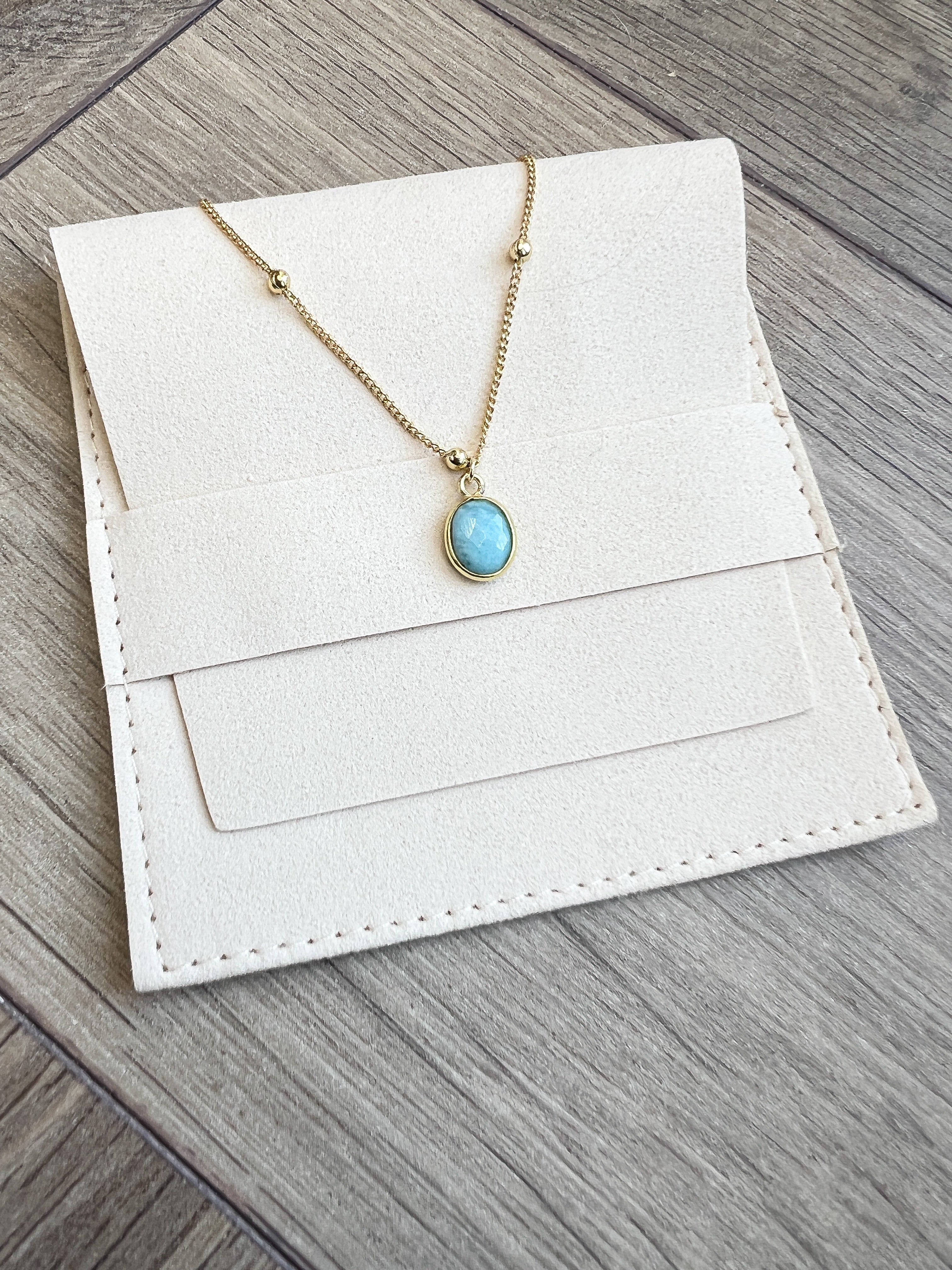Gold-Plated Larimar Necklace