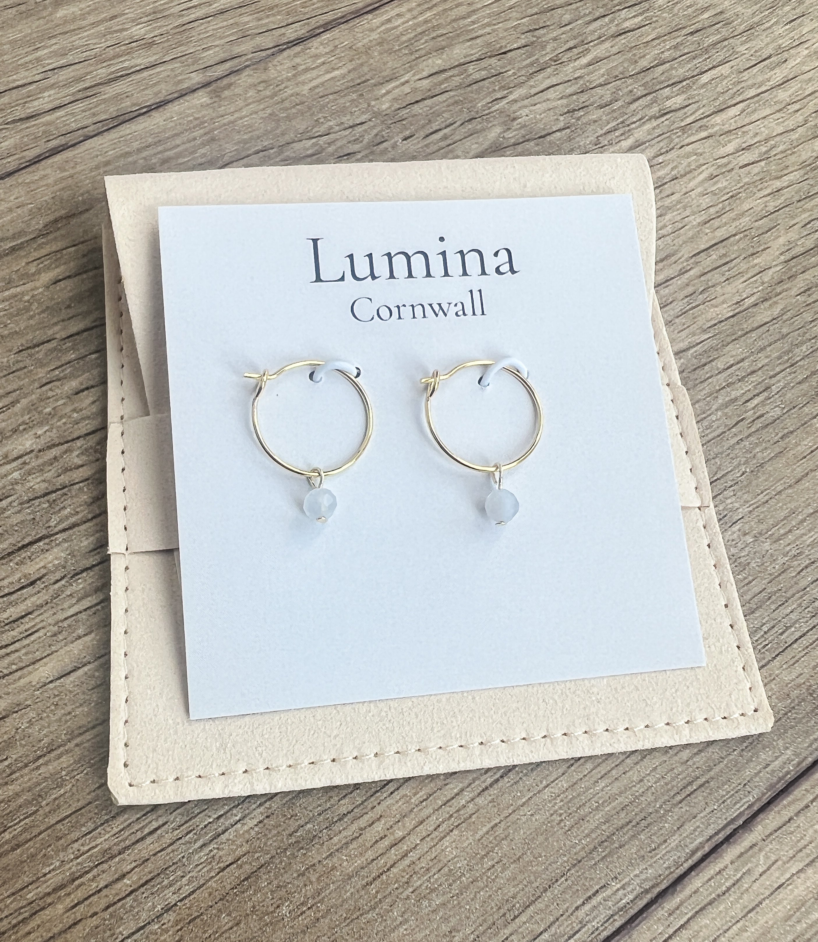 Gold-Plated Blue Lace Agate Earrings