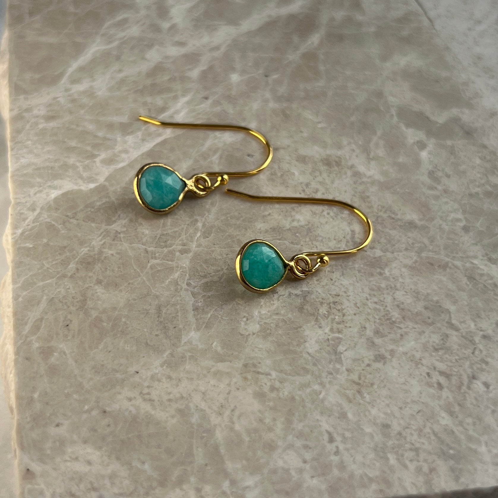 Gold Amazonite Earrings