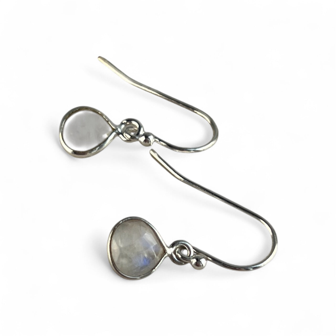 Sterling Silver Rainbow Moonstone Earrings