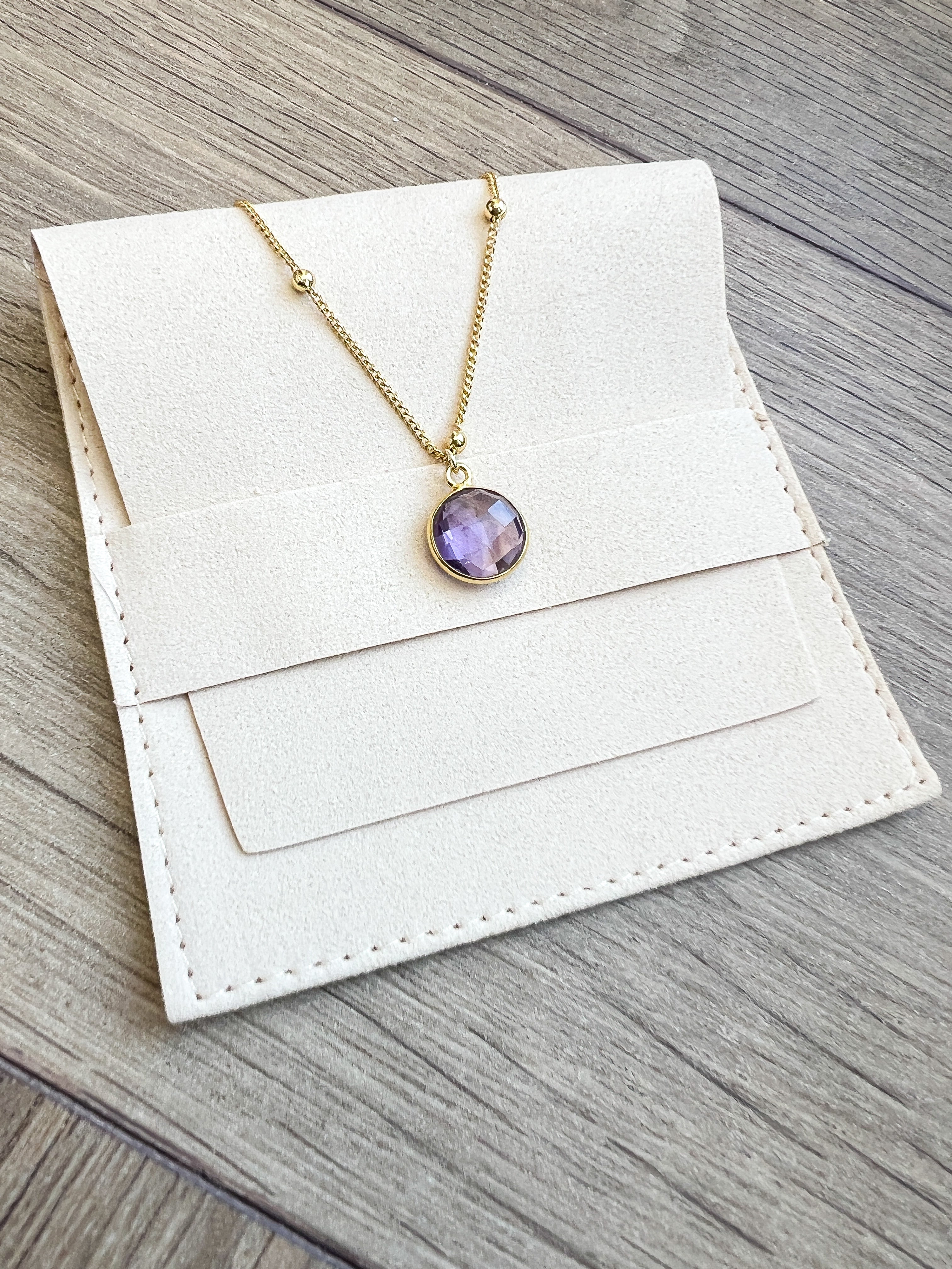 Gold-Plated Lilac Amethyst Necklace