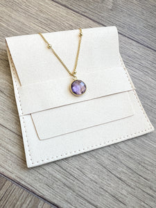 Gold-Plated Lilac Amethyst Necklace