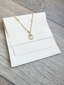 Gold-Plated Green Amethyst Necklace