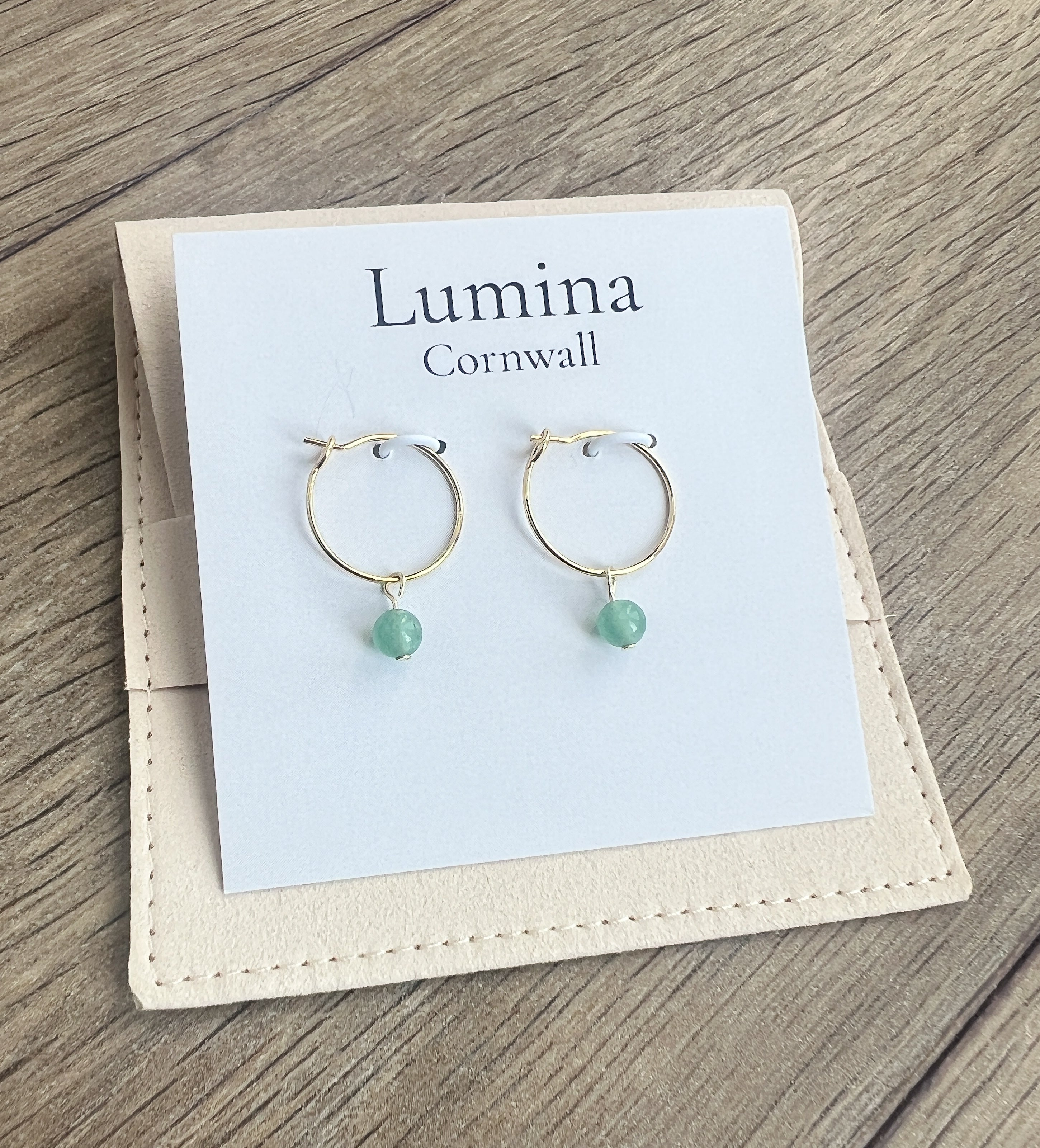 Gold-Plated Green Aventurine Earrings
