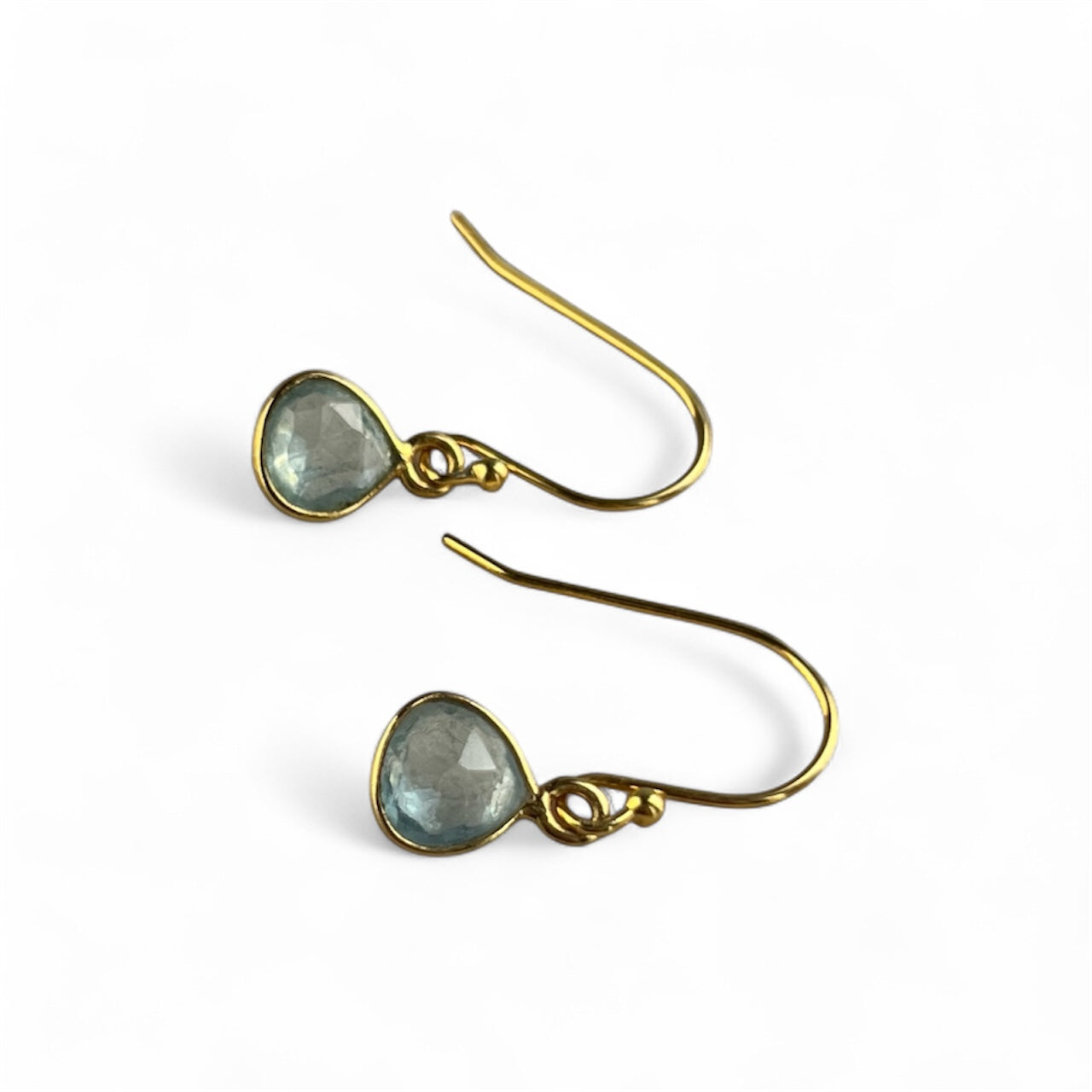 Gold Aquamarine Earrings