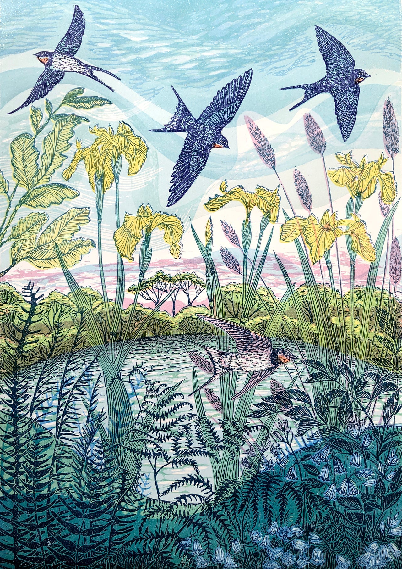 Claire Armitage, Wild Solace Limited edition Lino Print
