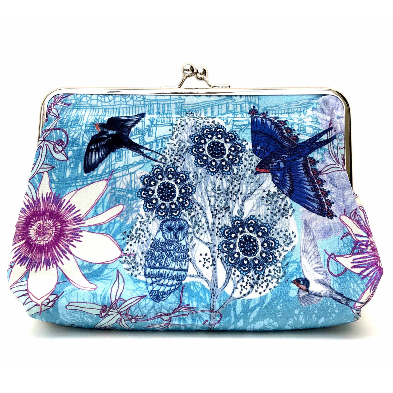 Claire Armitage, Passion Blue Silk Clutch Bag