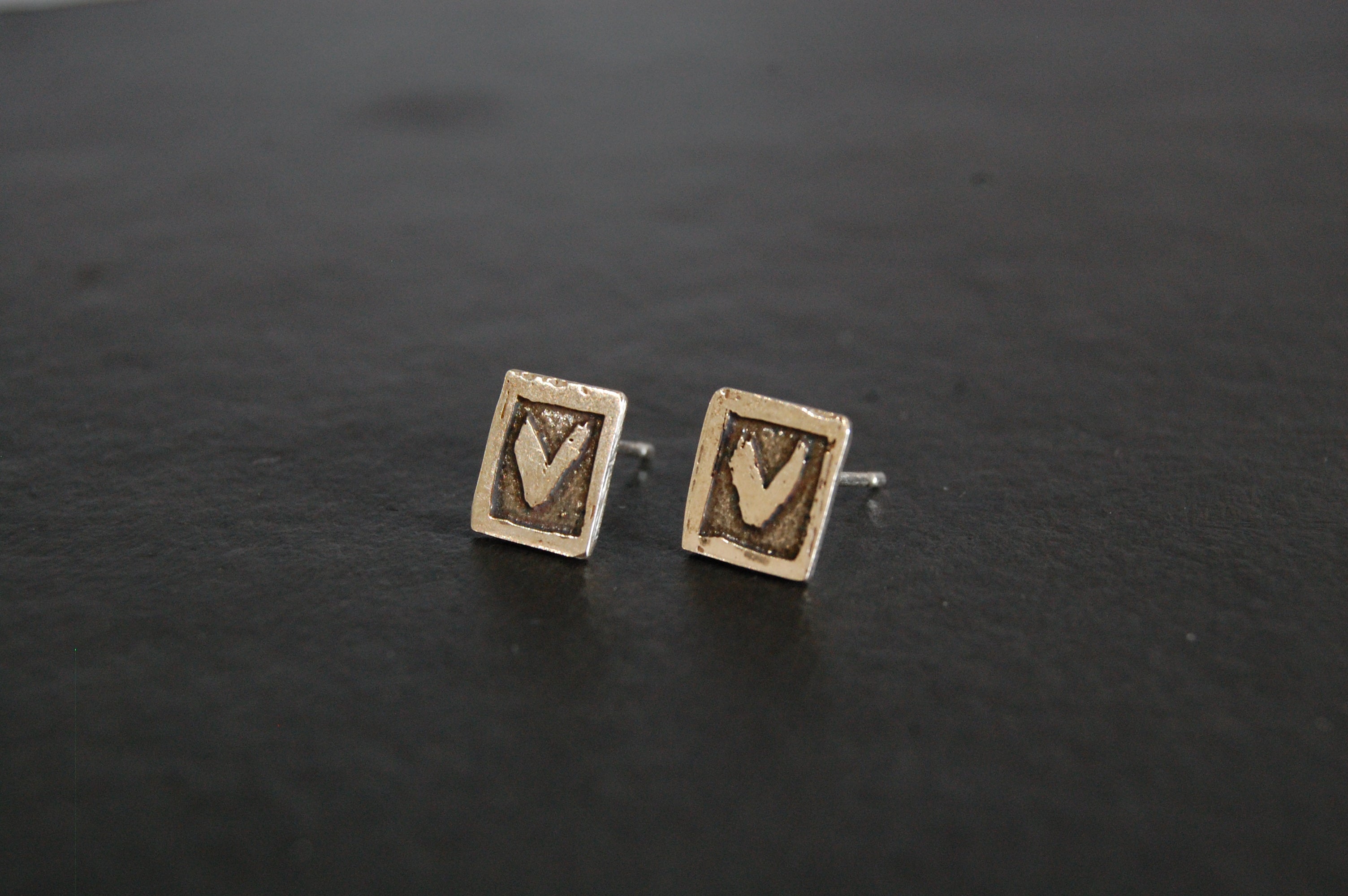 Lesley Ross Etched Silver Studs