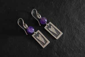 Lesley Ross Heart Rectangular Drops - Amethyst Beads