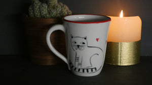 Lucie Sivicka - Hand Thrown Cat Love Mug
