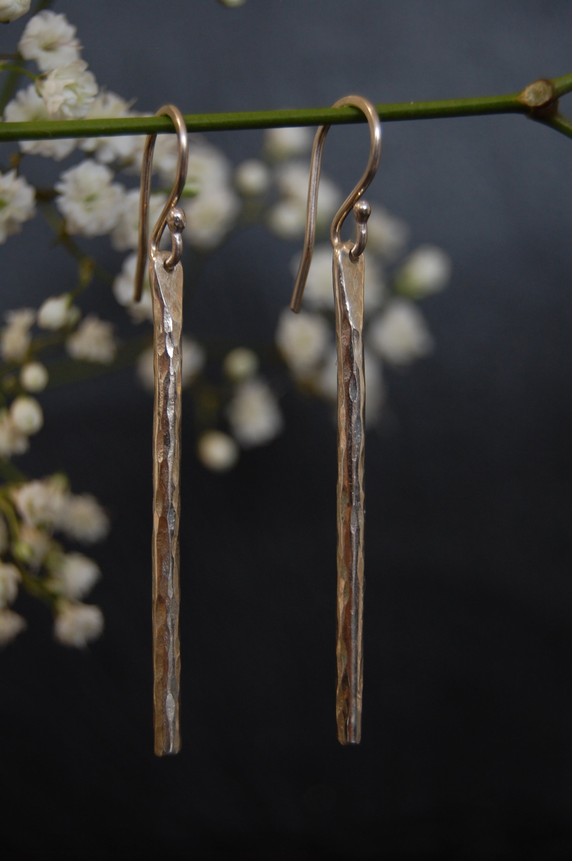 Lesley Ross Long Round-hammered Drops