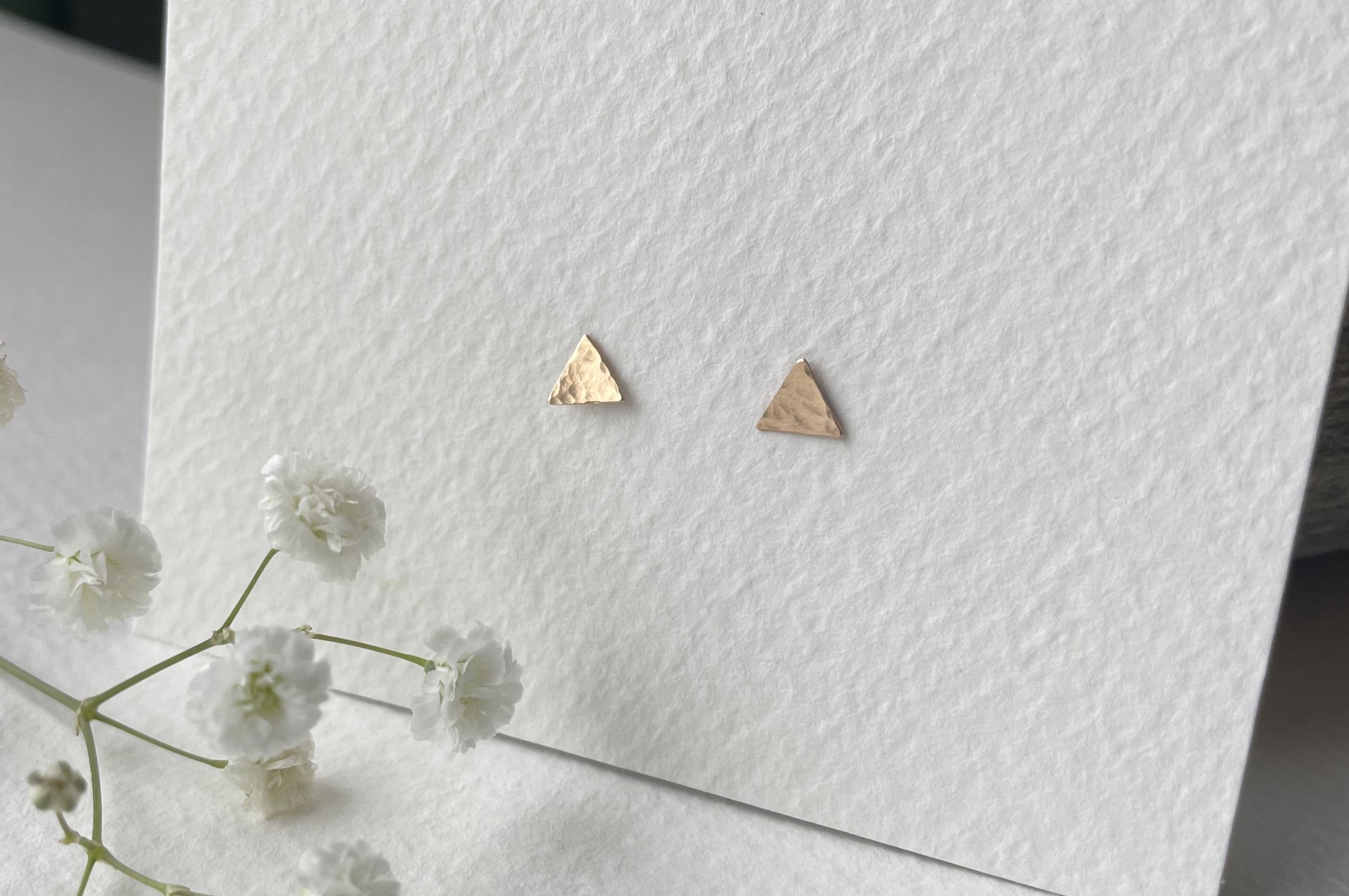 Zoe Howarth Tiny Triangle 14kt Gold Filled Stud Earrings