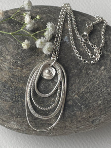 Zoe Howarth Silver Multi Hoop Pendant with Nugget