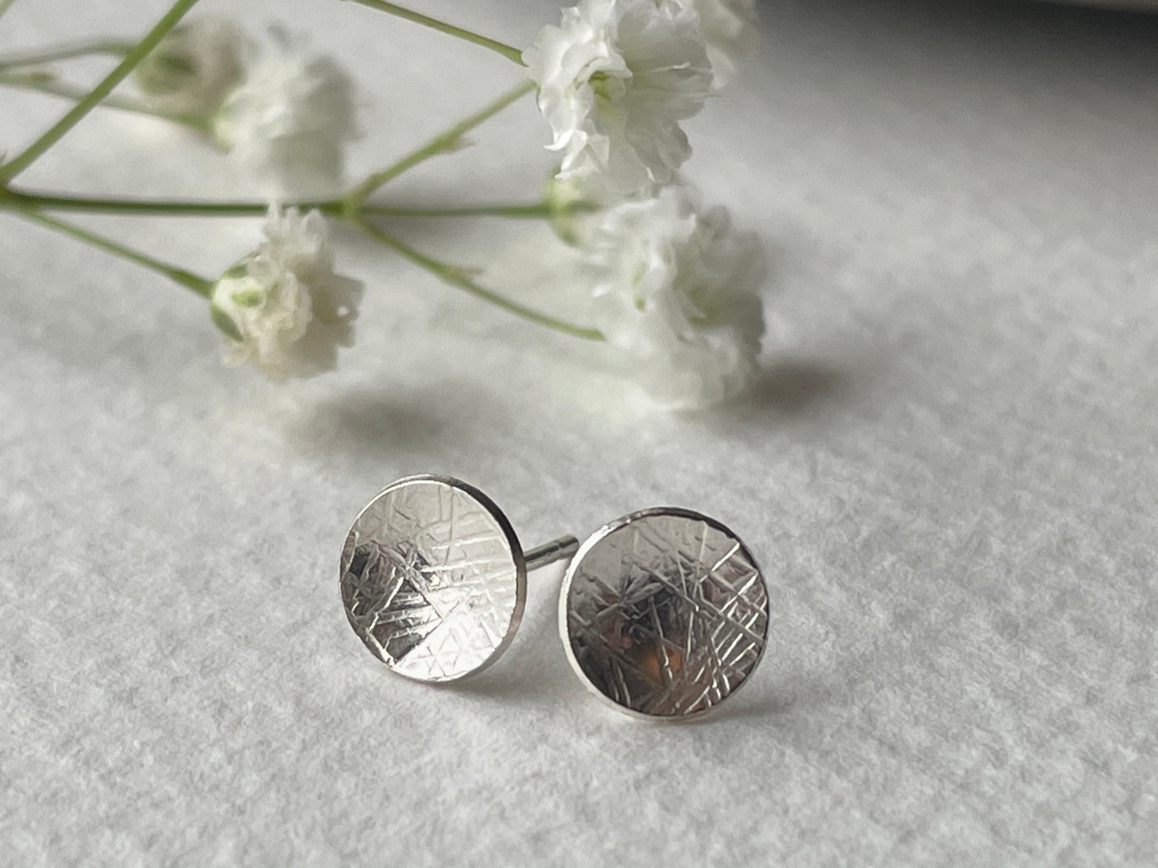 Zoe Howarth Tiny Round Silver Cup Stud Earrings